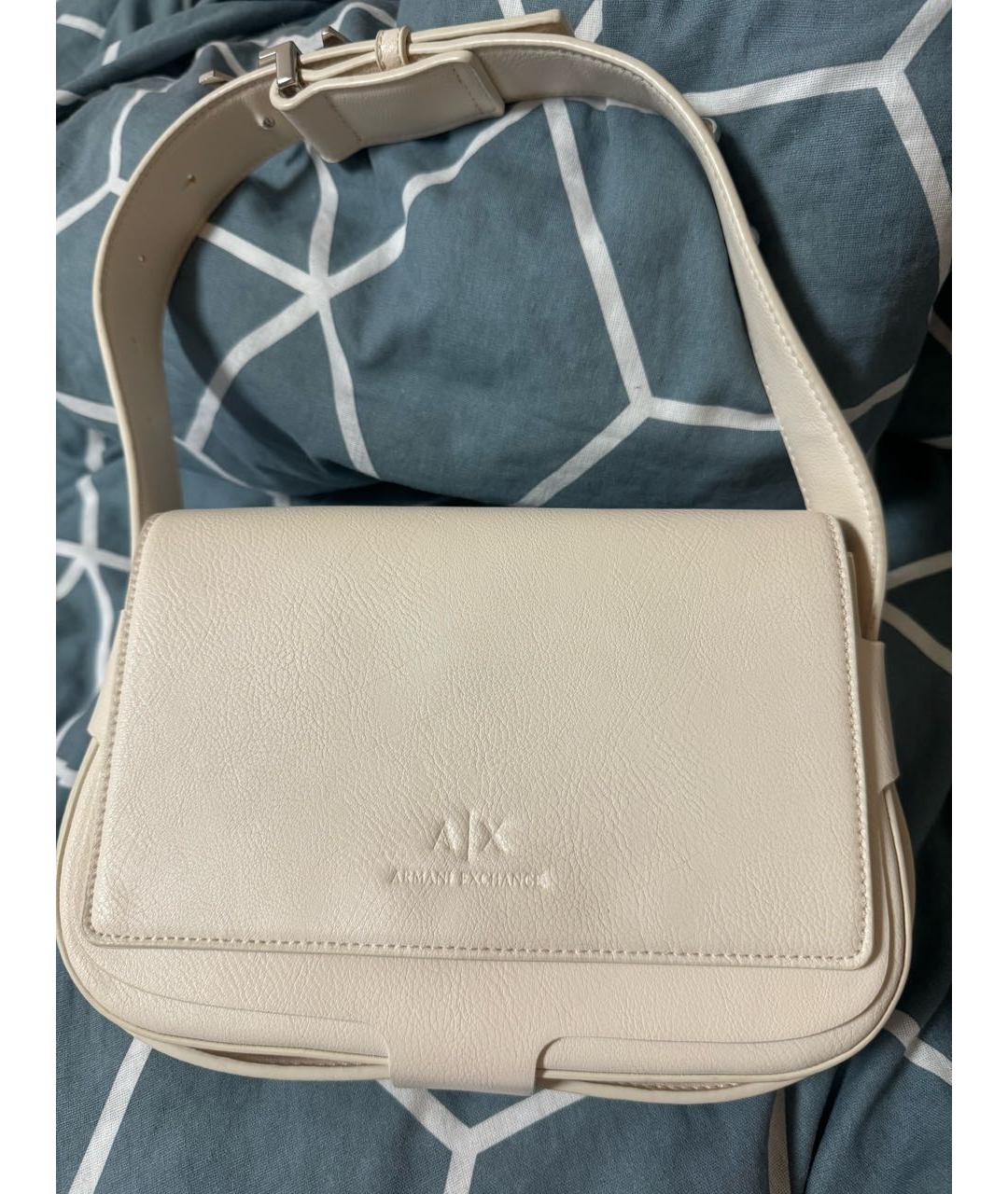 ARMANI EXCHANGE Бежевая сумка с короткими ручками из искусственной кожи, фото 8