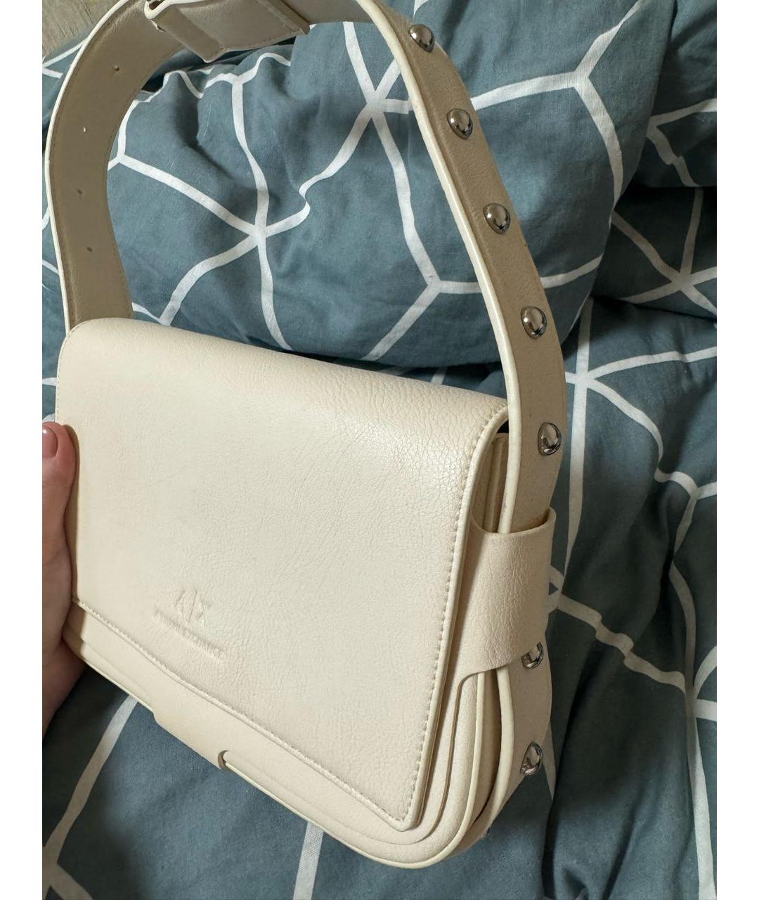 ARMANI EXCHANGE Бежевая сумка с короткими ручками из искусственной кожи, фото 2