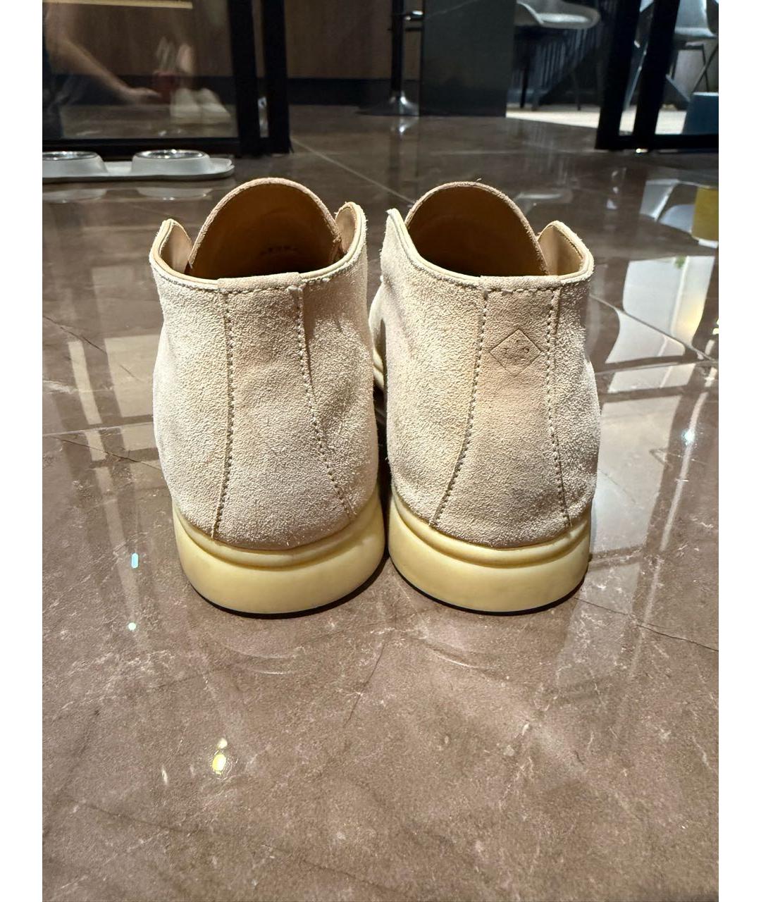 LORO PIANA Бежевые замшевые лоферы, фото 4