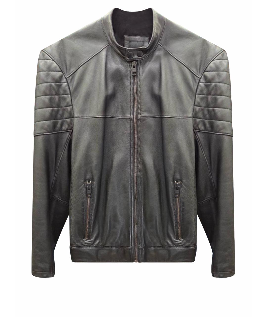 HUGO BOSS Черная кожаная куртка, фото 1