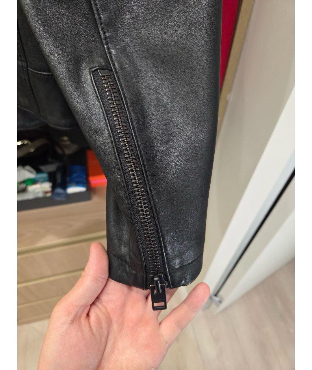 HUGO BOSS Черная кожаная куртка, фото 4