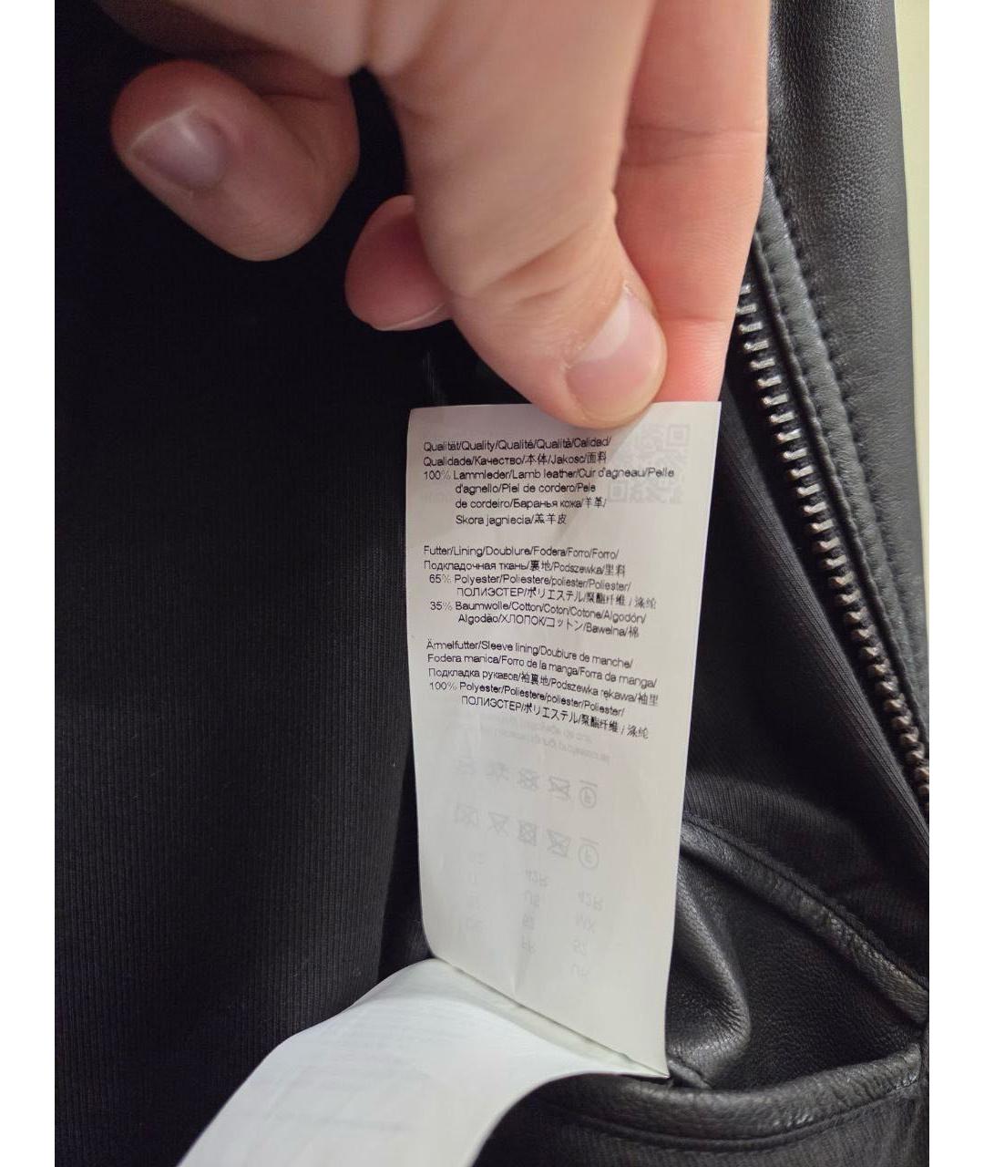 HUGO BOSS Черная кожаная куртка, фото 8