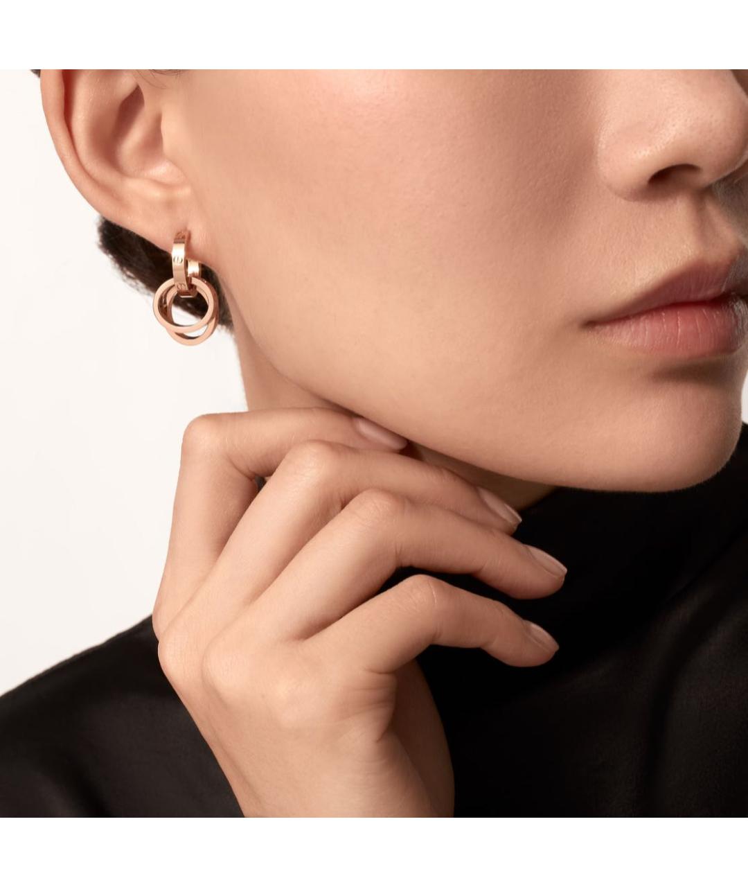 CARTIER Желтые серьги из розового золота, фото 3