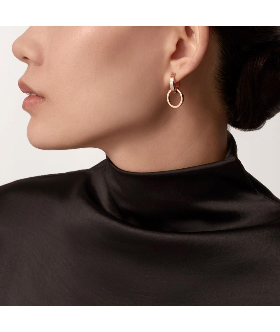 CARTIER Желтые серьги из розового золота, фото 2