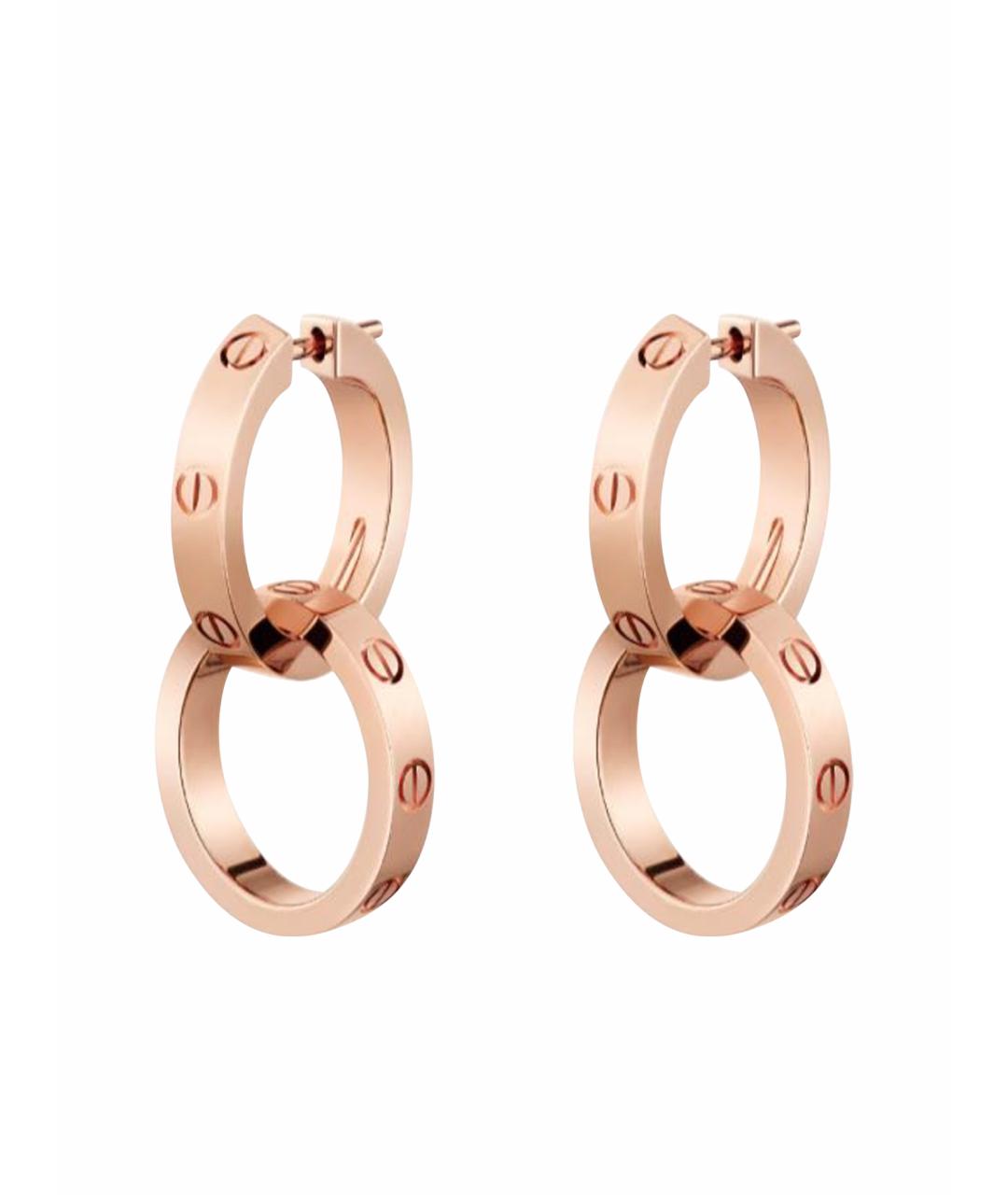 CARTIER Желтые серьги из розового золота, фото 1