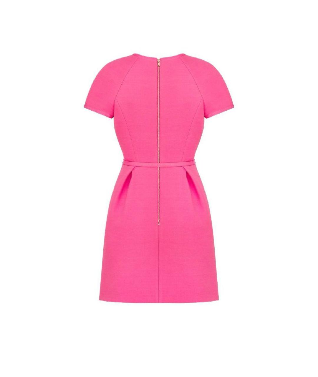 CHRISTIAN DIOR Розовое шерстяное коктейльное платье, фото 2