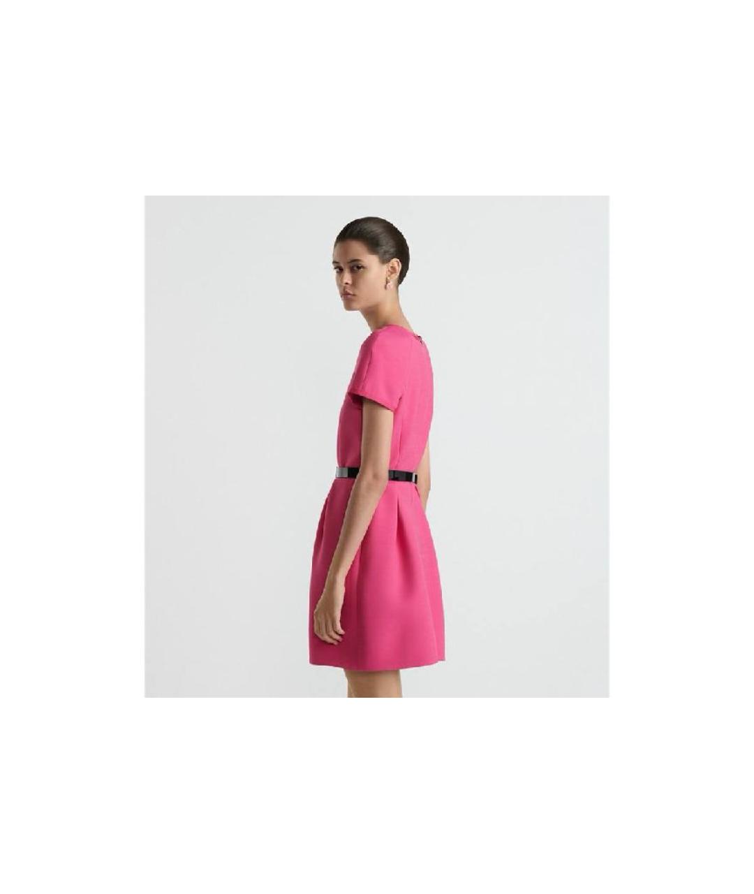 CHRISTIAN DIOR Розовое шерстяное коктейльное платье, фото 4