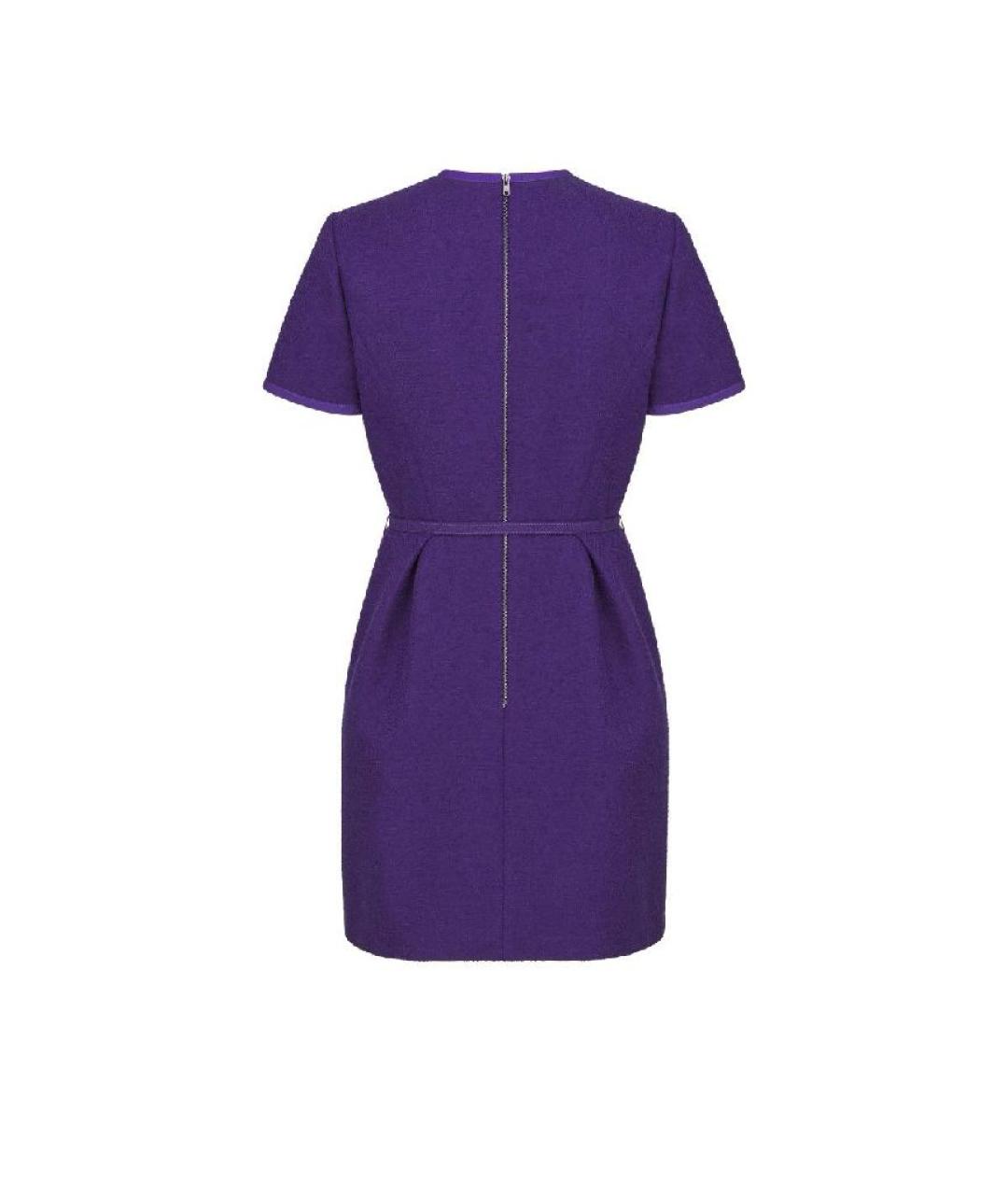 CHRISTIAN DIOR Фиолетовое шерстяное коктейльное платье, фото 2