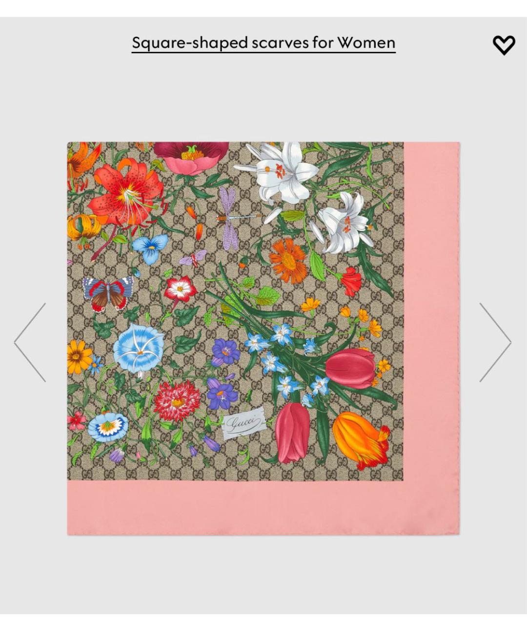 GUCCI Шелковый шарф, фото 2