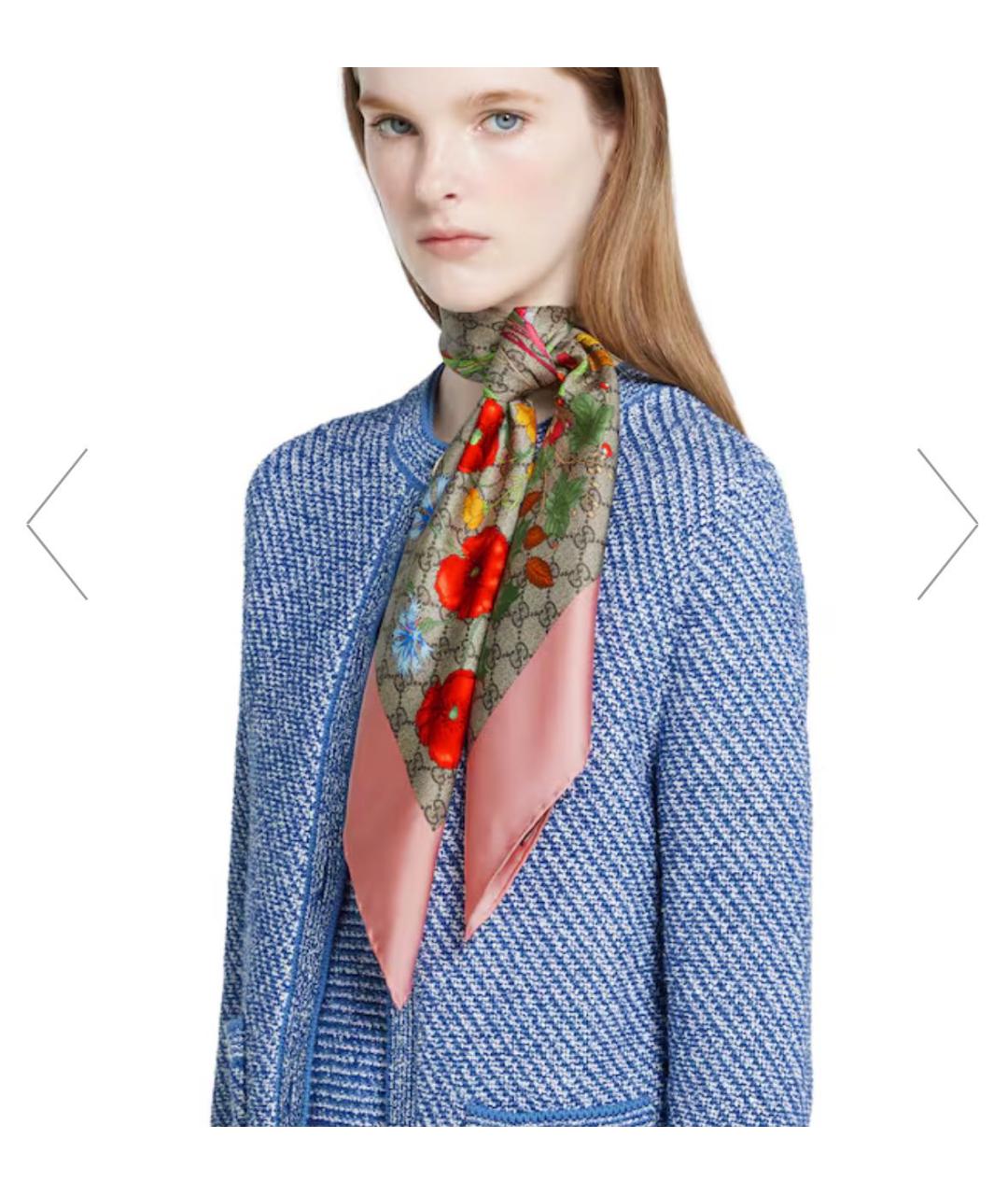 GUCCI Шелковый шарф, фото 3