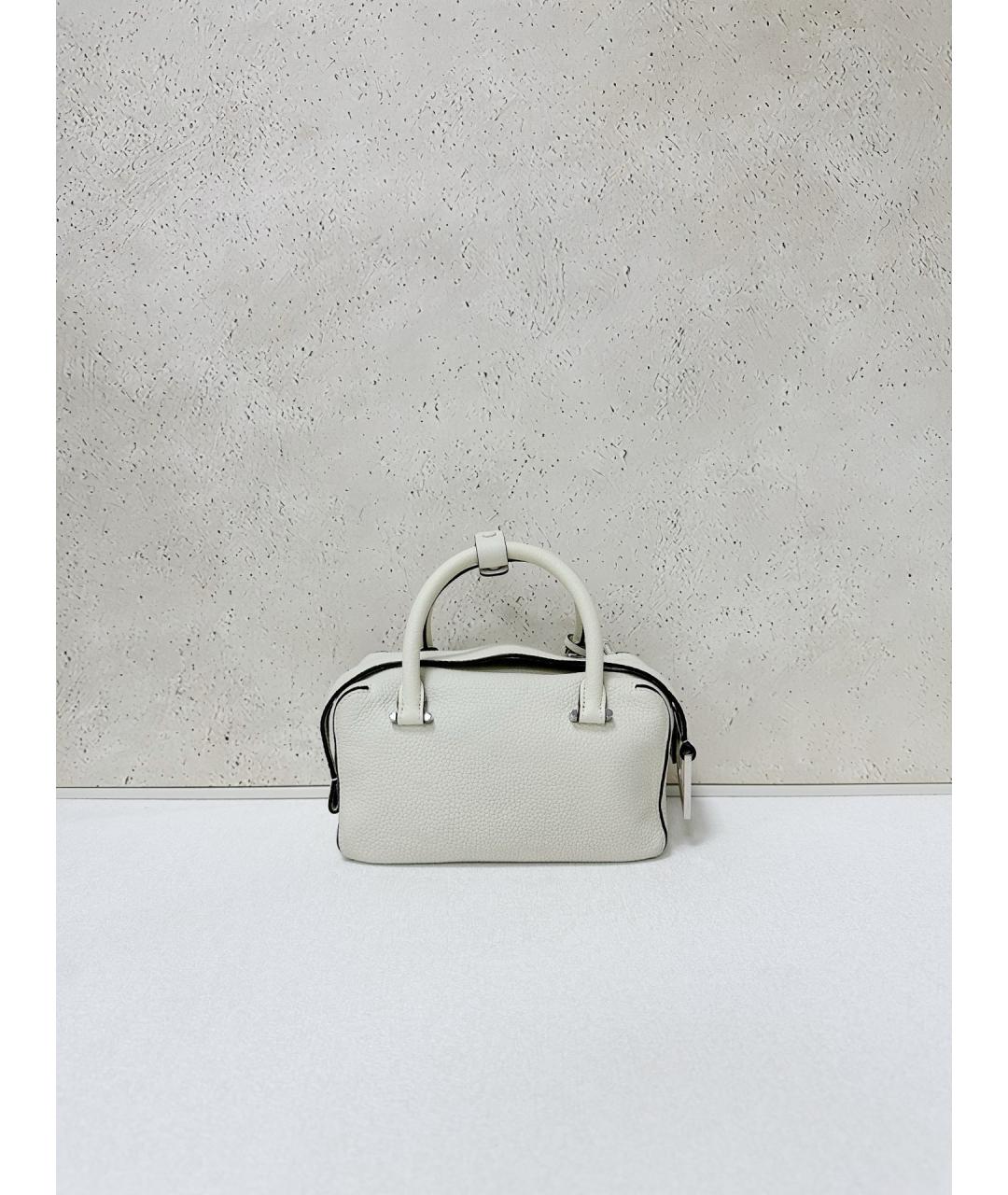 DELVAUX Белая кожаная сумка с короткими ручками, фото 2