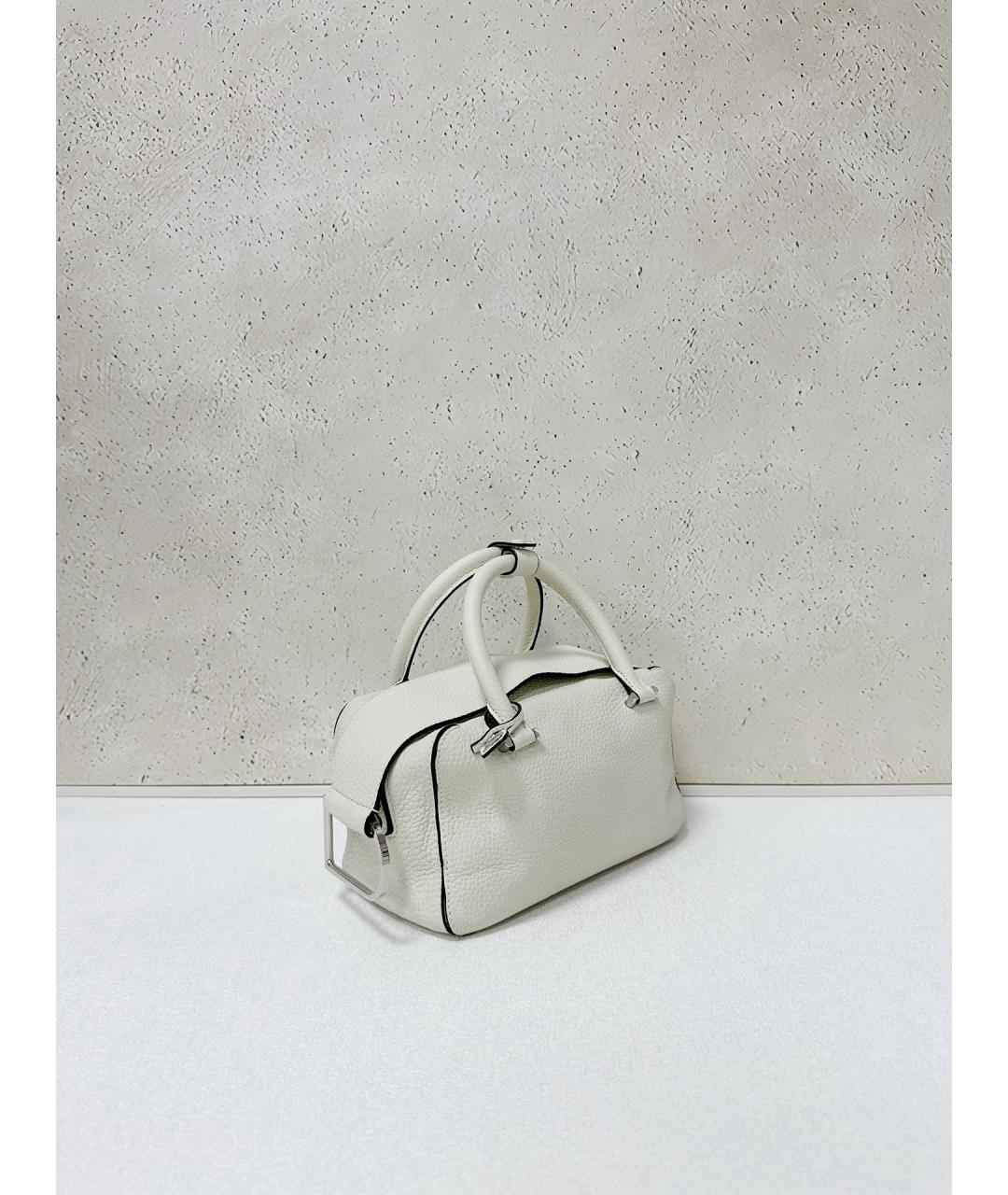 DELVAUX Белая кожаная сумка с короткими ручками, фото 4