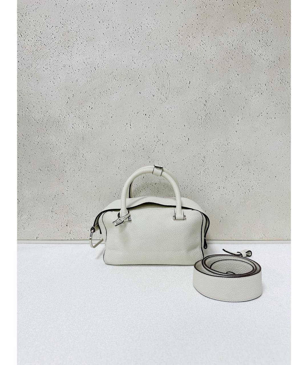 DELVAUX Белая кожаная сумка с короткими ручками, фото 7