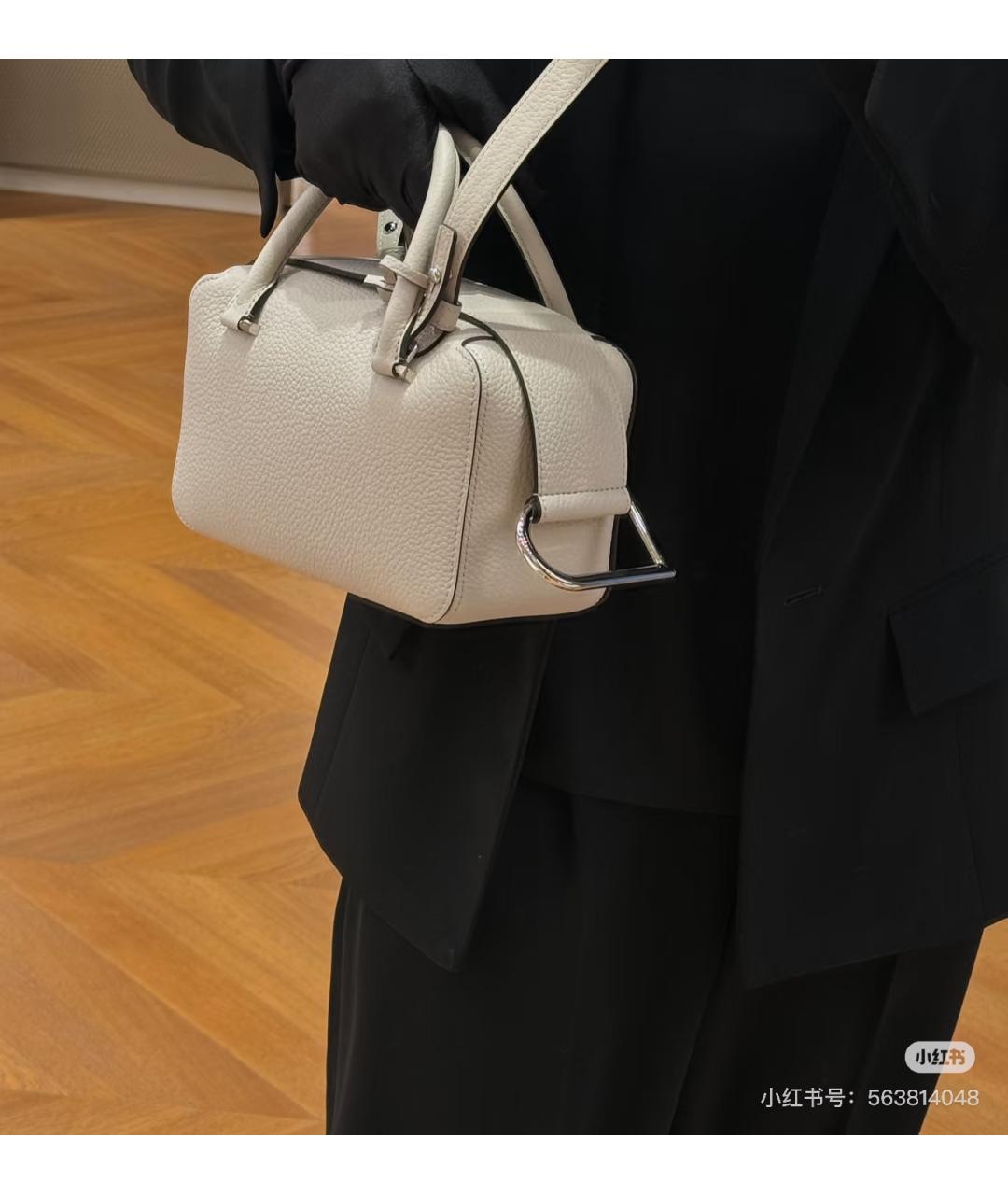 DELVAUX Белая кожаная сумка с короткими ручками, фото 6