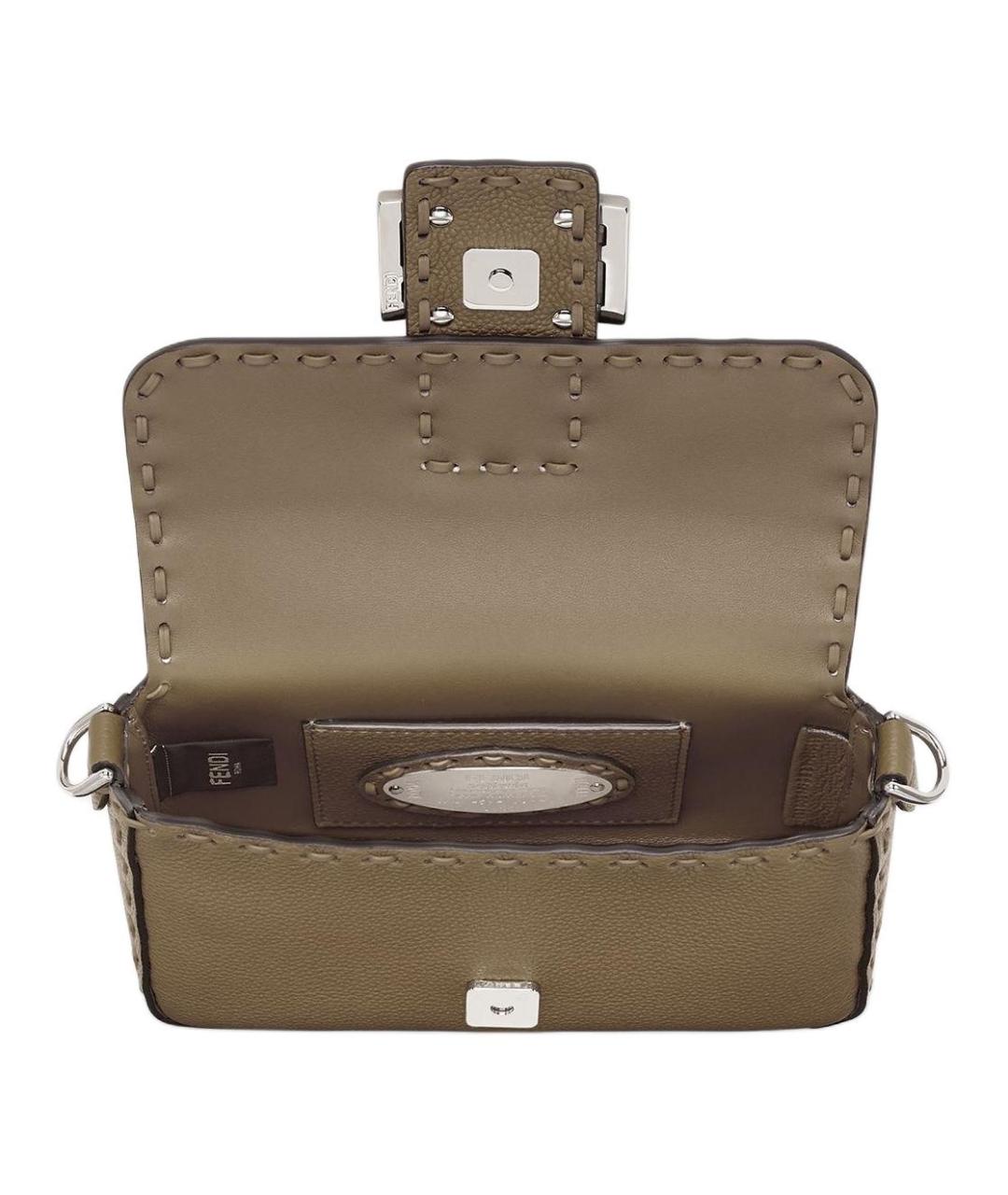 FENDI Зеленая кожаная сумка через плечо, фото 4