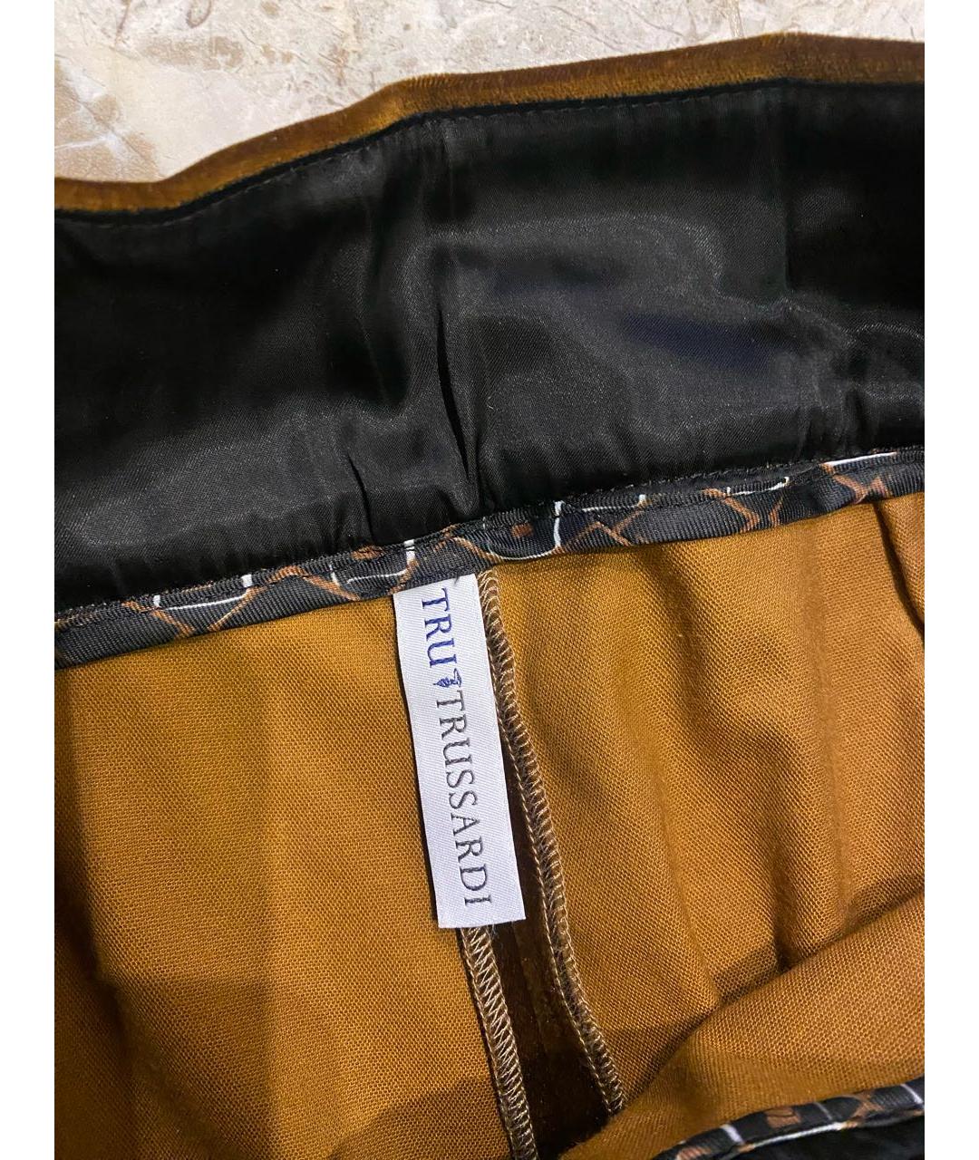 TRUSSARDI Горчичный бархатный костюм с брюками, фото 5