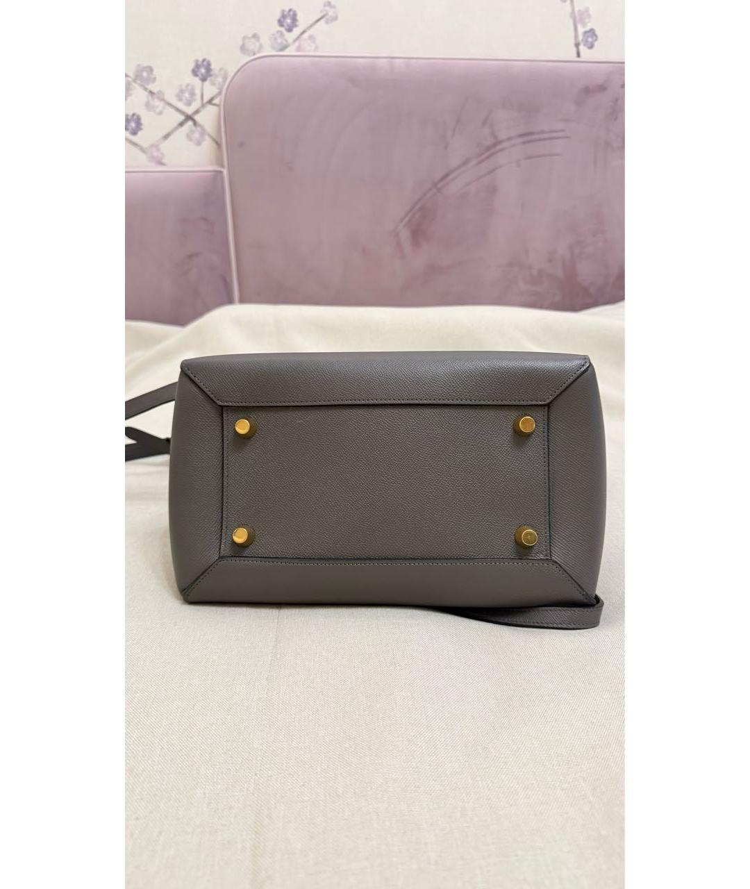 CELINE Антрацитовая кожаная сумка через плечо, фото 2