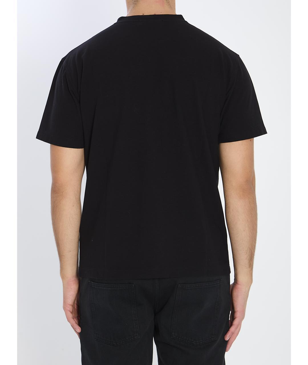 STONE ISLAND Черная хлопковая футболка, фото 5