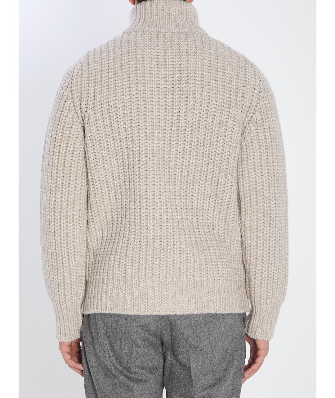 ROBERTO COLLINA Бежевый шерстяной джемпер / свитер, фото 5