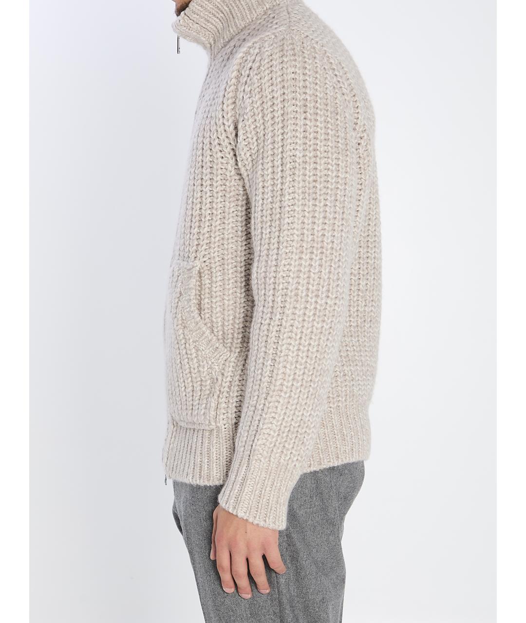 ROBERTO COLLINA Бежевый шерстяной джемпер / свитер, фото 4