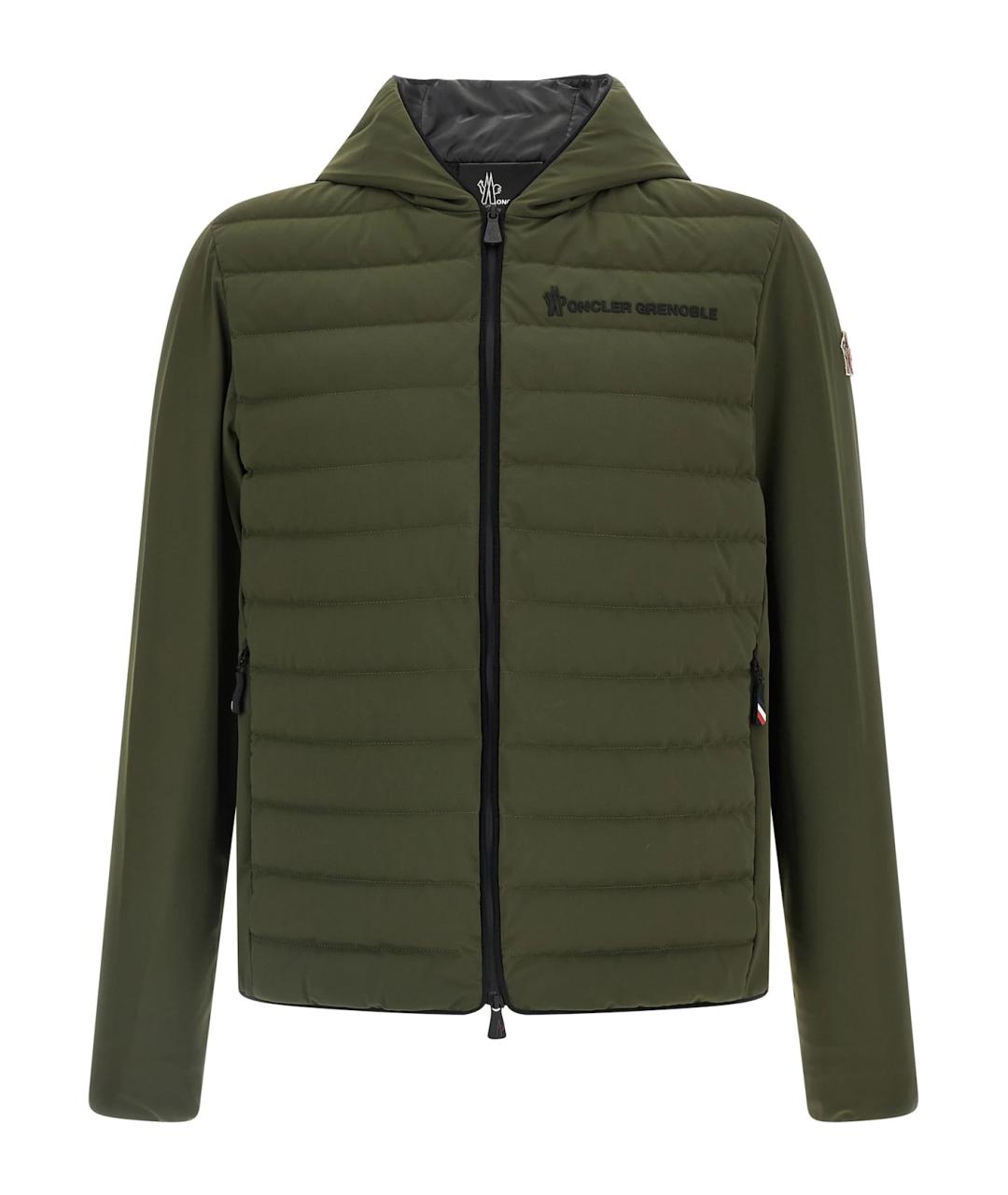MONCLER GRENOBLE Зеленая полиэстеровая куртка, фото 1