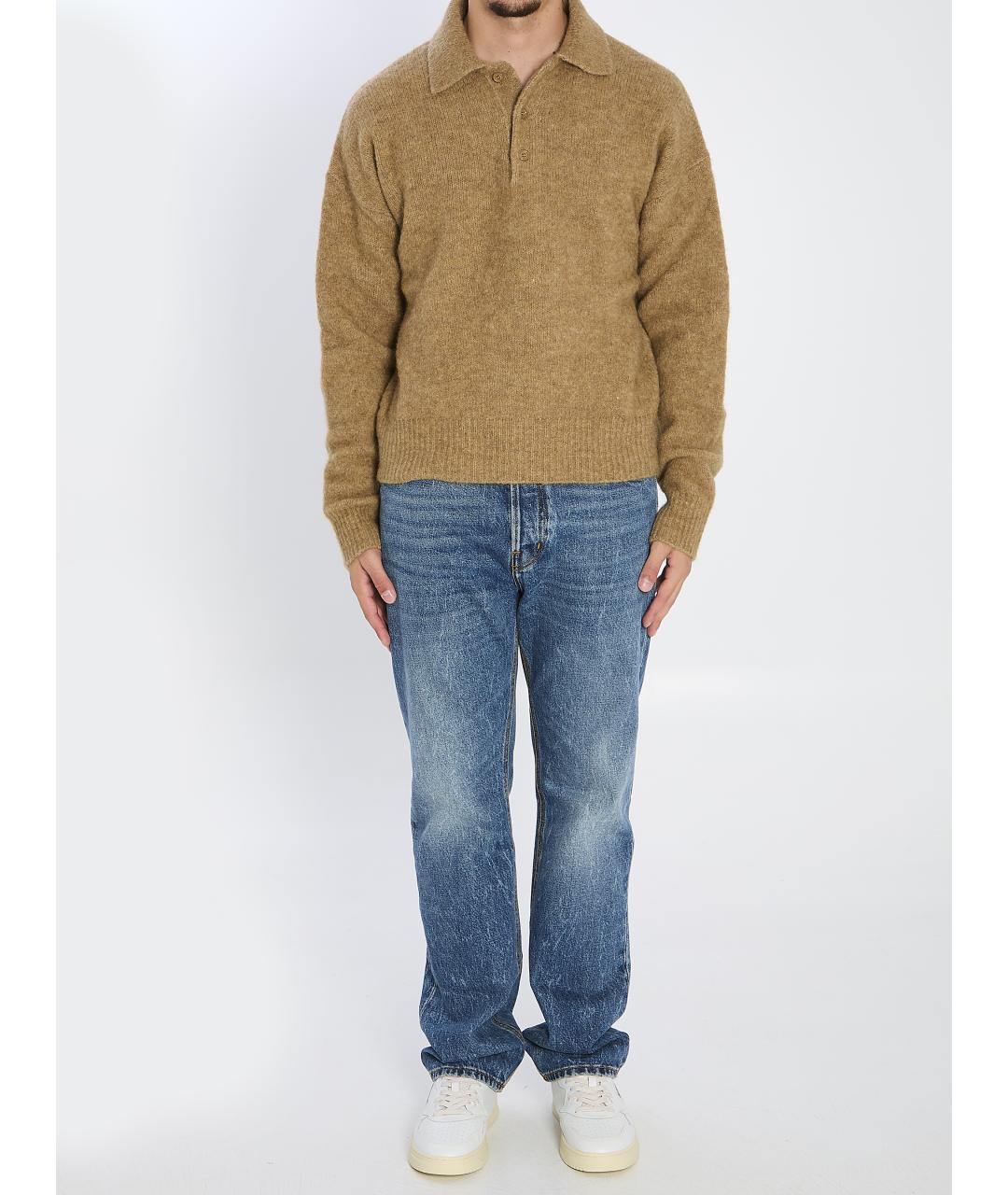 Ami Paris Бежевый шерстяной джемпер / свитер, фото 6