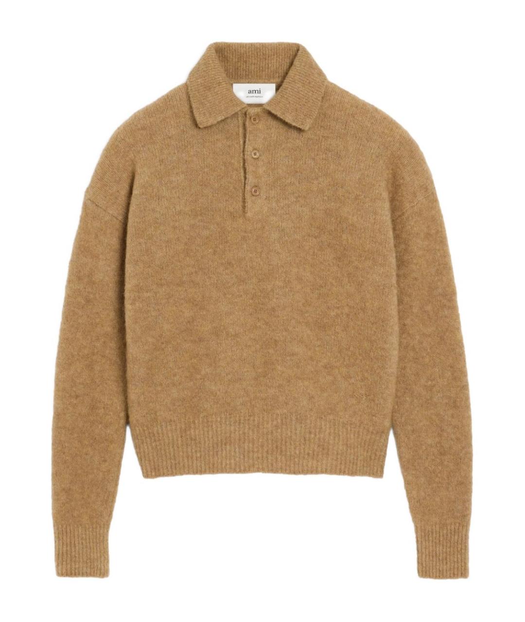 Ami Paris Бежевый шерстяной джемпер / свитер, фото 1