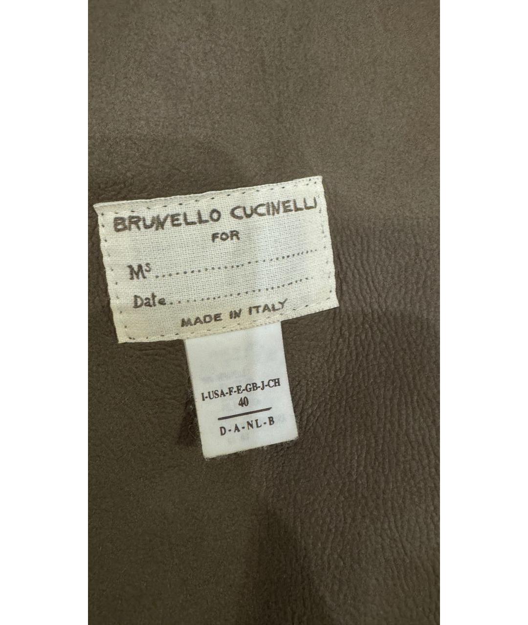 BRUNELLO CUCINELLI Бежевая меховая дубленка, фото 3