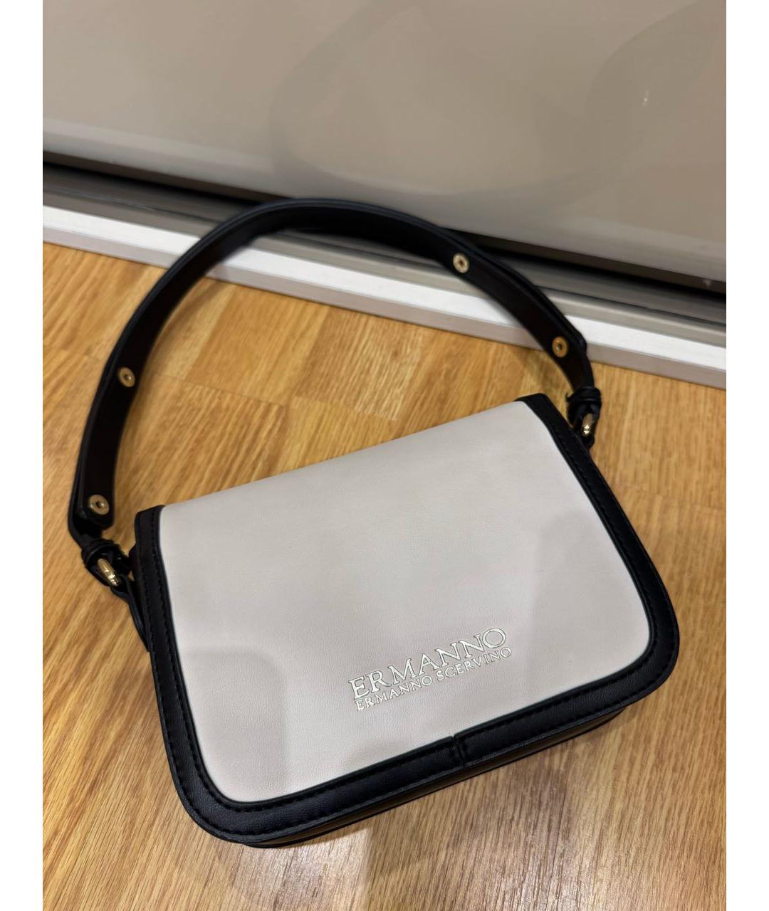 ERMANNO SCERVINO Белая сумка с короткими ручками из искусственной кожи, фото 3