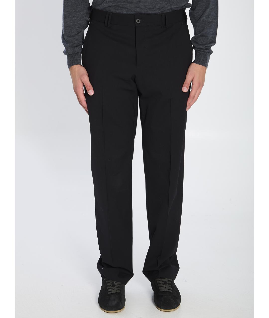 PT TORINO Черные шерстяные повседневные брюки, фото 2