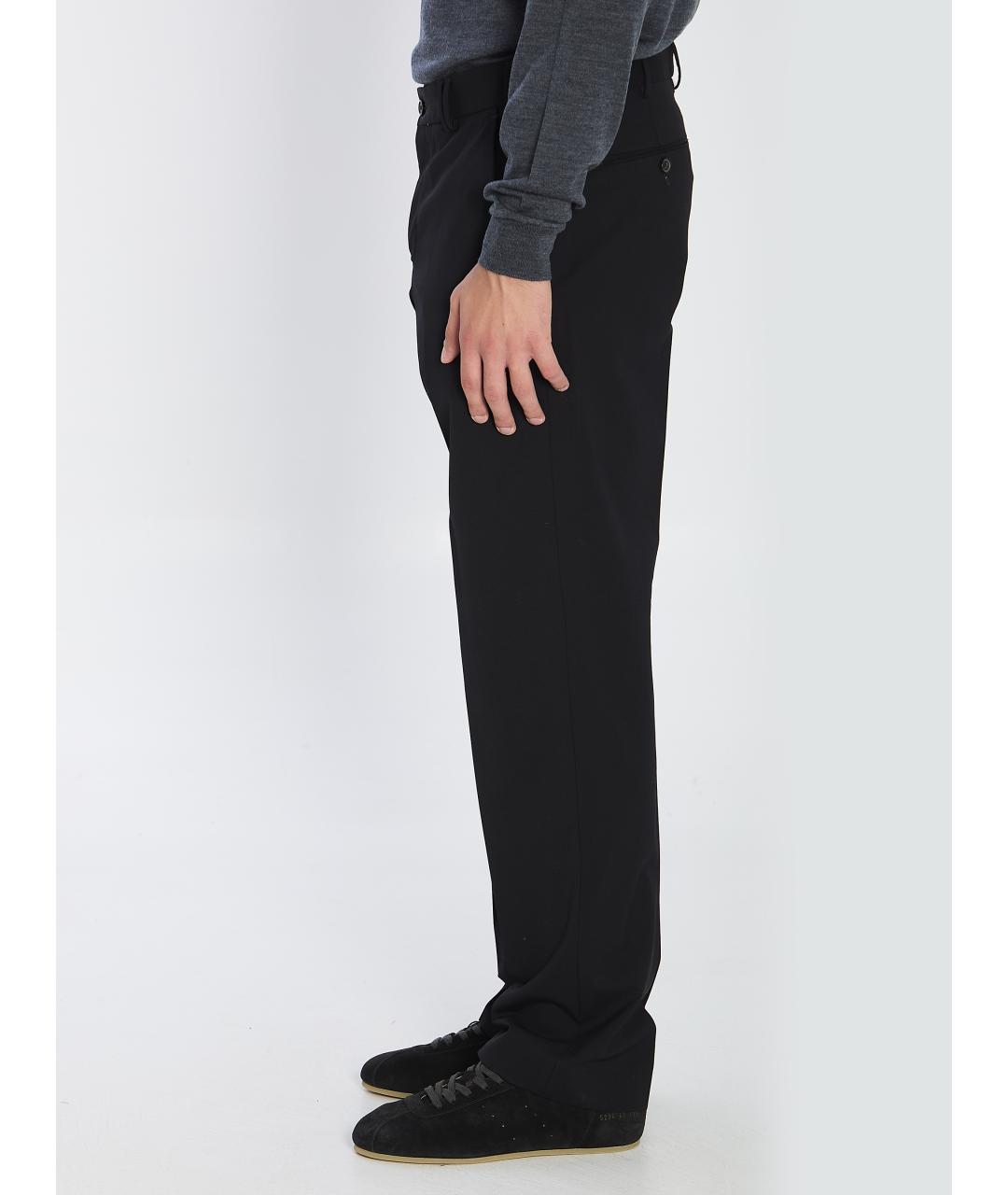 PT TORINO Черные шерстяные повседневные брюки, фото 4