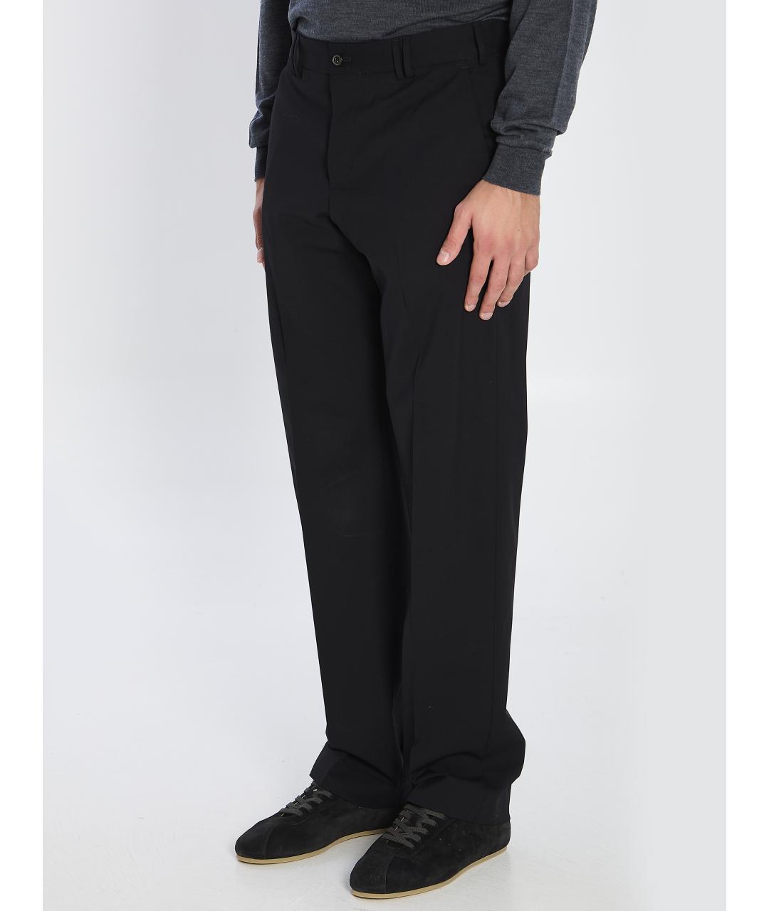 PT TORINO Черные шерстяные повседневные брюки, фото 3