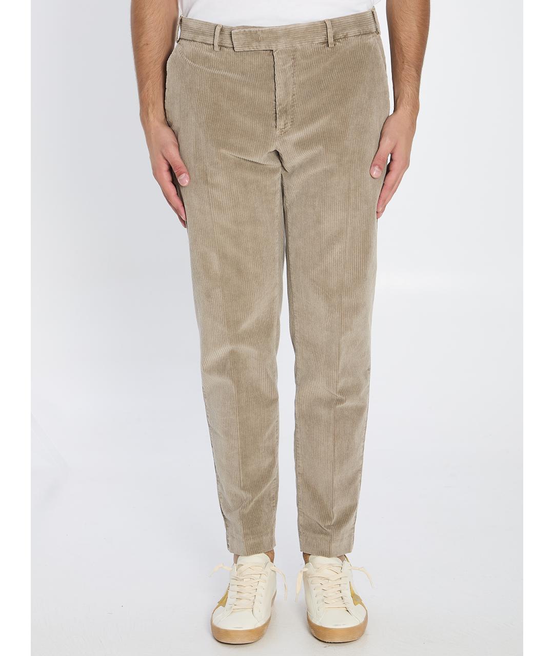 PT TORINO Бежевые хлопковые повседневные брюки, фото 2