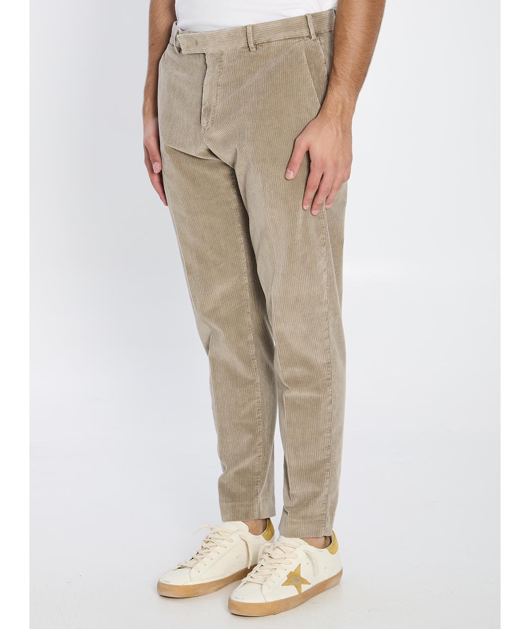 PT TORINO Бежевые хлопковые повседневные брюки, фото 3