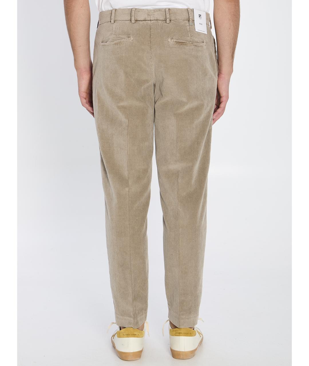 PT TORINO Бежевые хлопковые повседневные брюки, фото 5