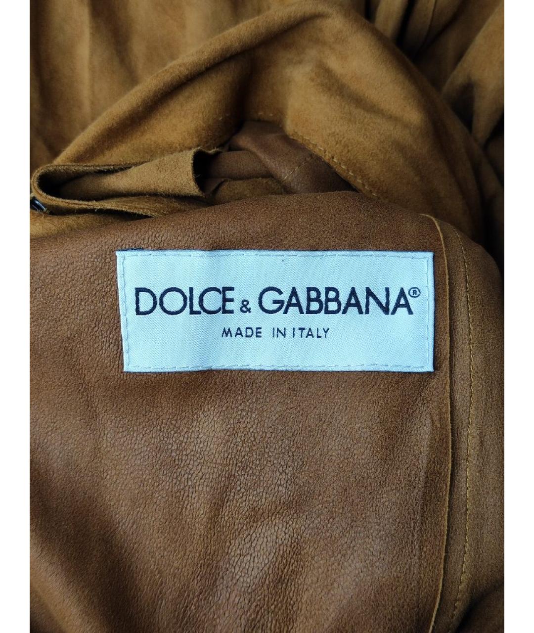 DOLCE&GABBANA Горчичный замшевый тренч/плащ, фото 5