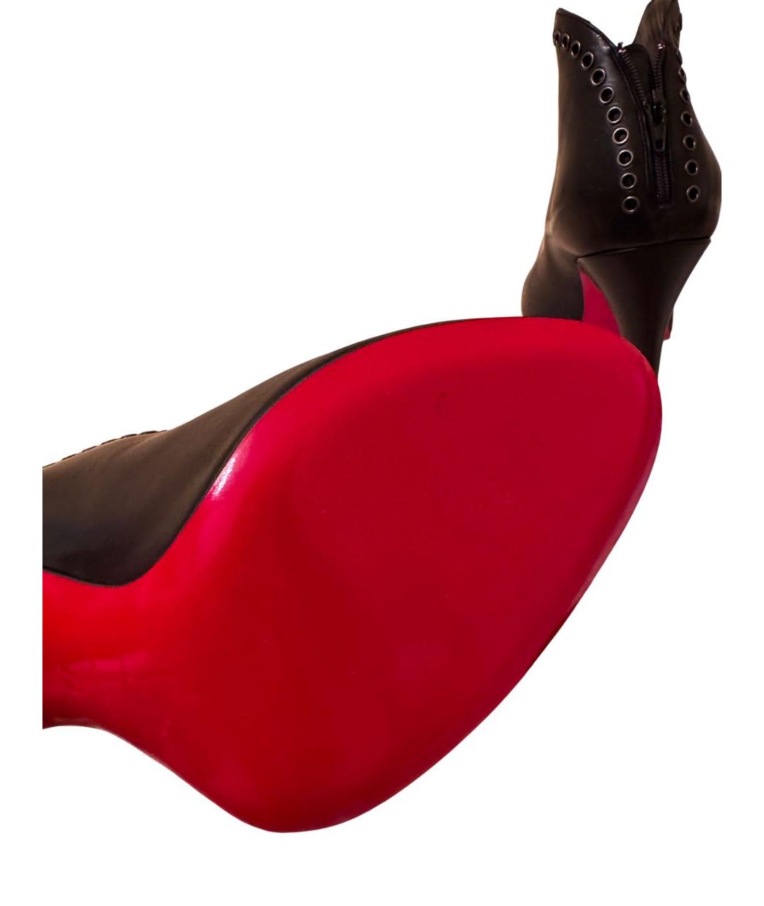CHRISTIAN LOUBOUTIN Черные кожаные ботильоны, фото 6