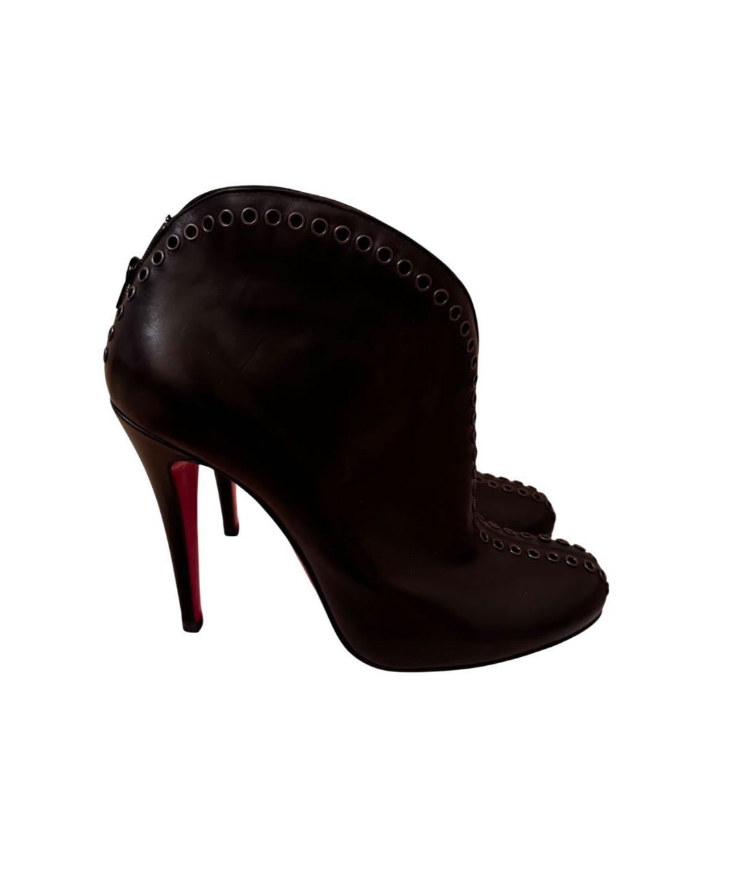 CHRISTIAN LOUBOUTIN Черные кожаные ботильоны, фото 8