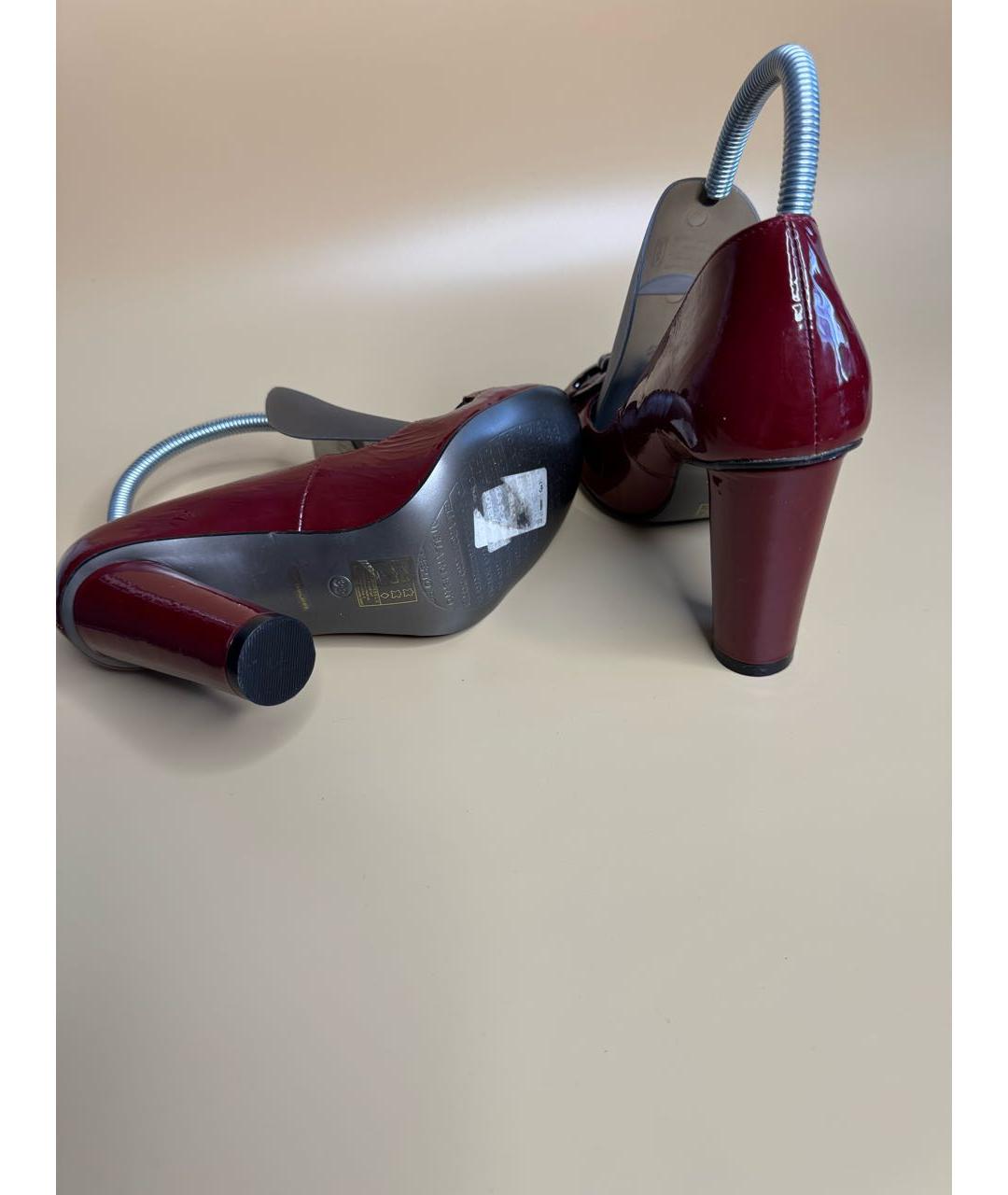 ROBERTO COLLINA Бордовые туфли из лакированной кожи, фото 4
