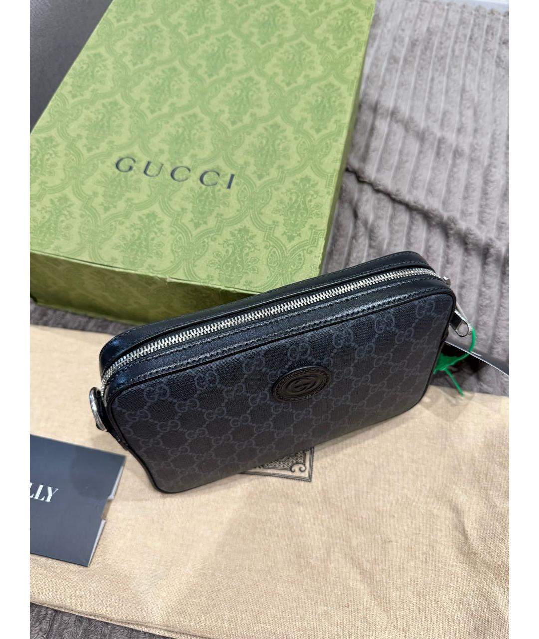 GUCCI Черная барсетка, фото 2