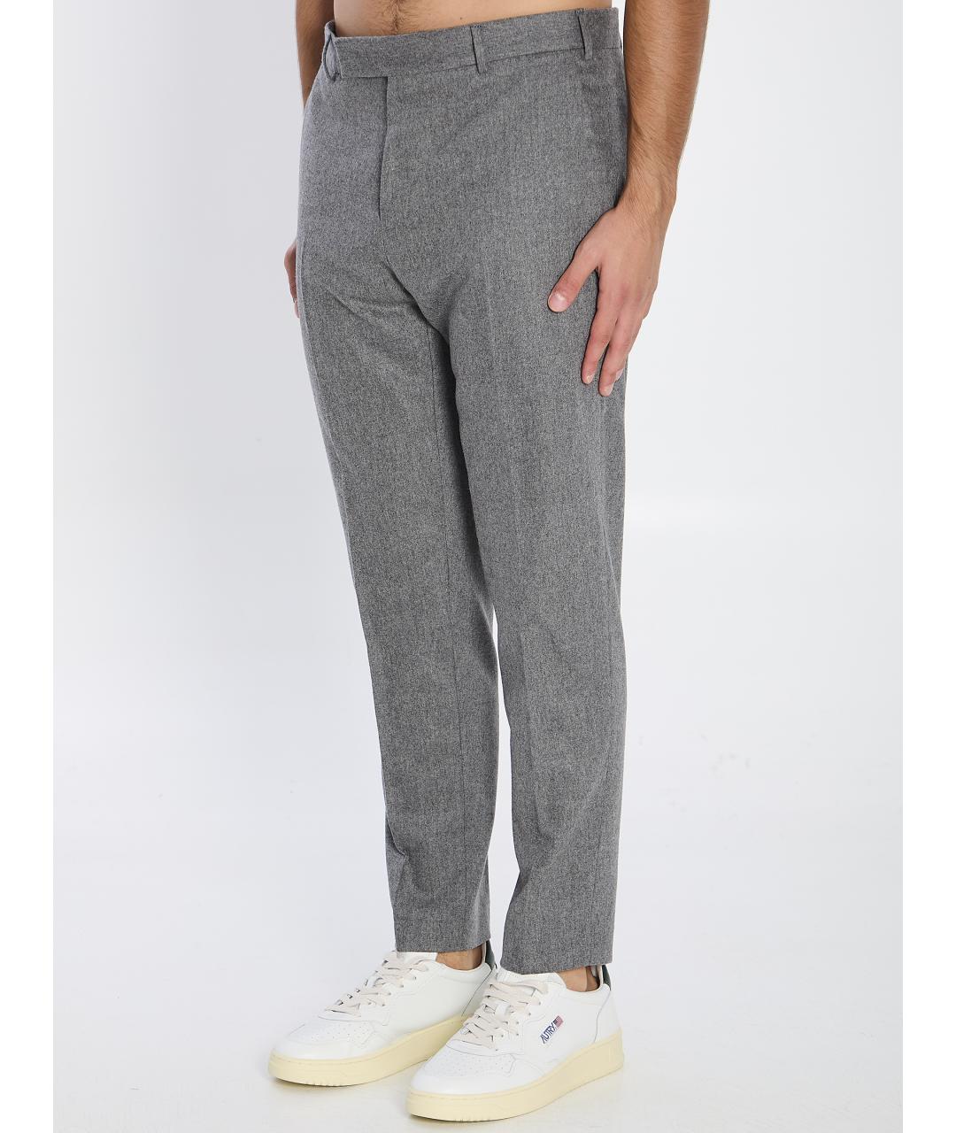 PT TORINO Серые шерстяные повседневные брюки, фото 3