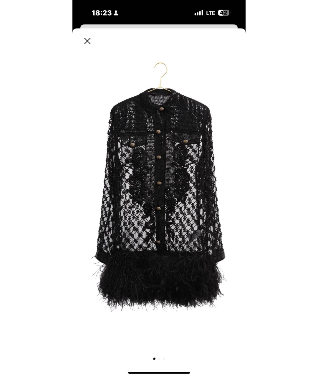 BALMAIN Черное шелковое коктейльное платье, фото 4