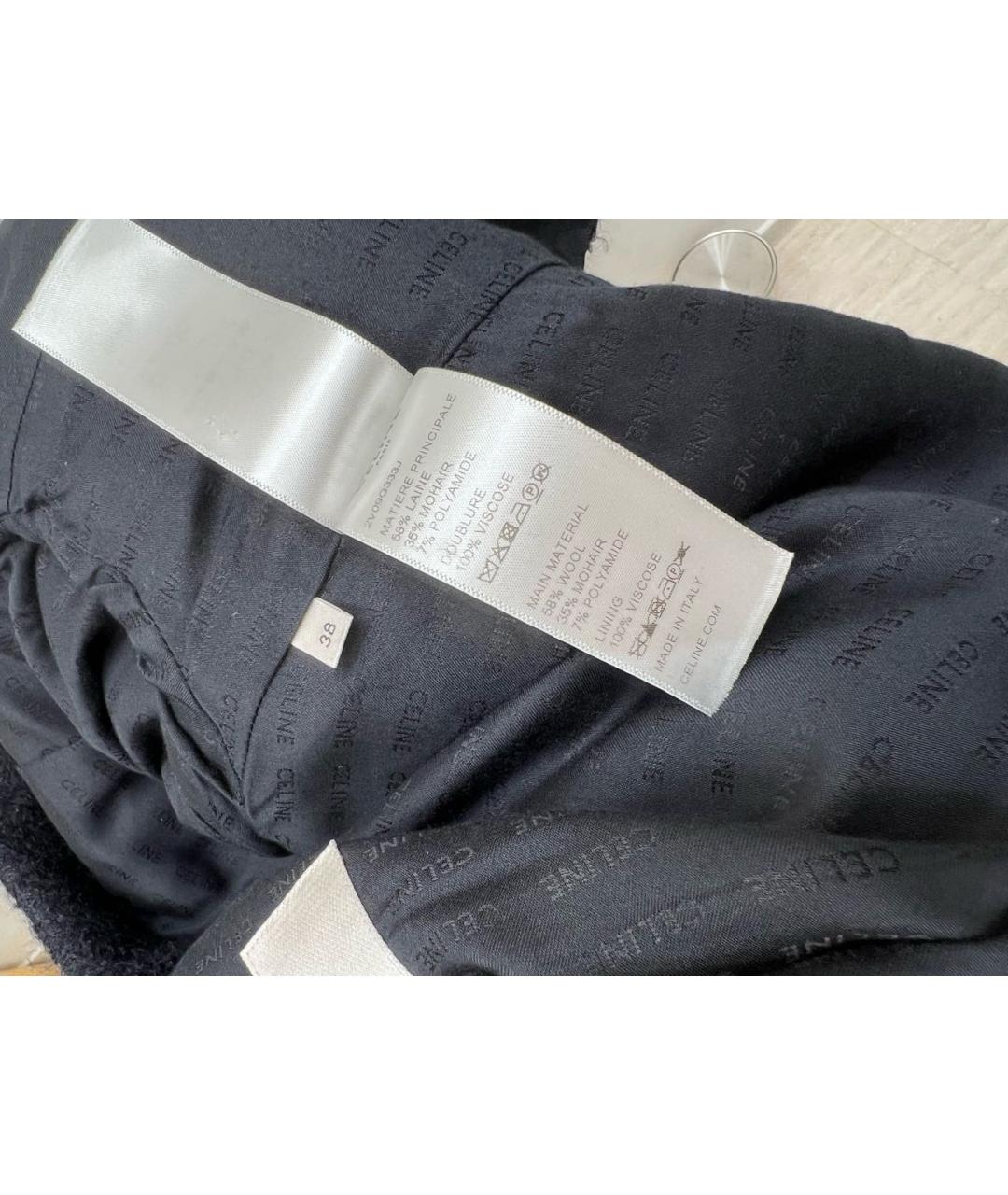 CELINE Черный шерстяной жакет/пиджак, фото 6