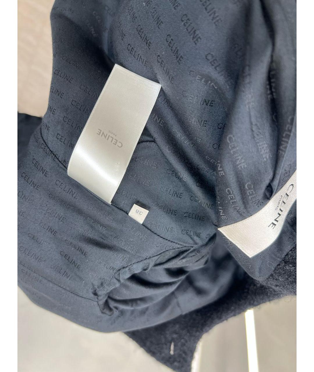 CELINE Черный шерстяной жакет/пиджак, фото 5