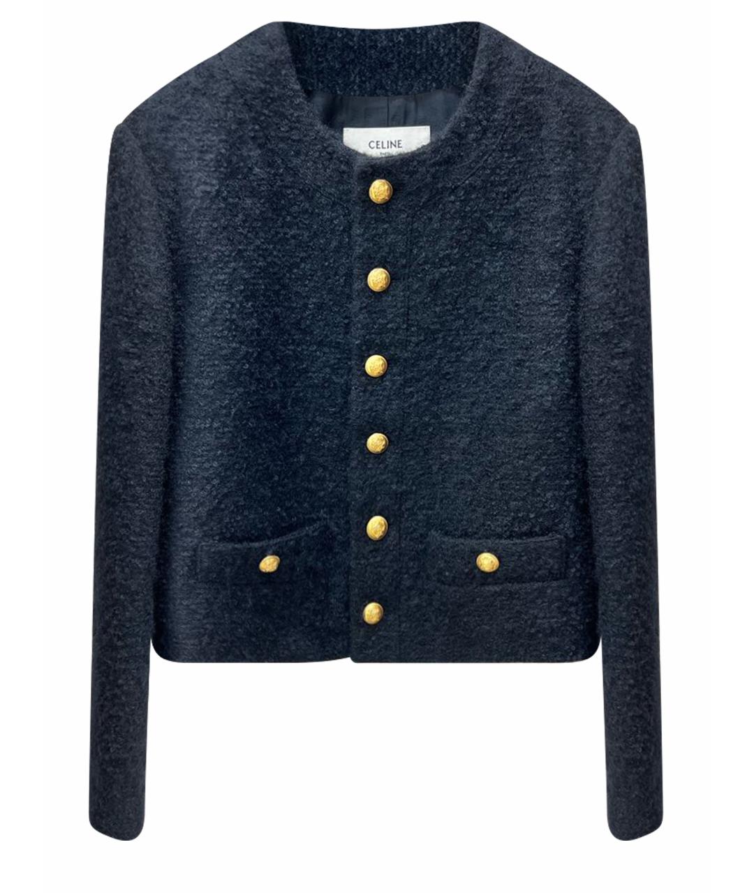 CELINE Черный шерстяной жакет/пиджак, фото 1