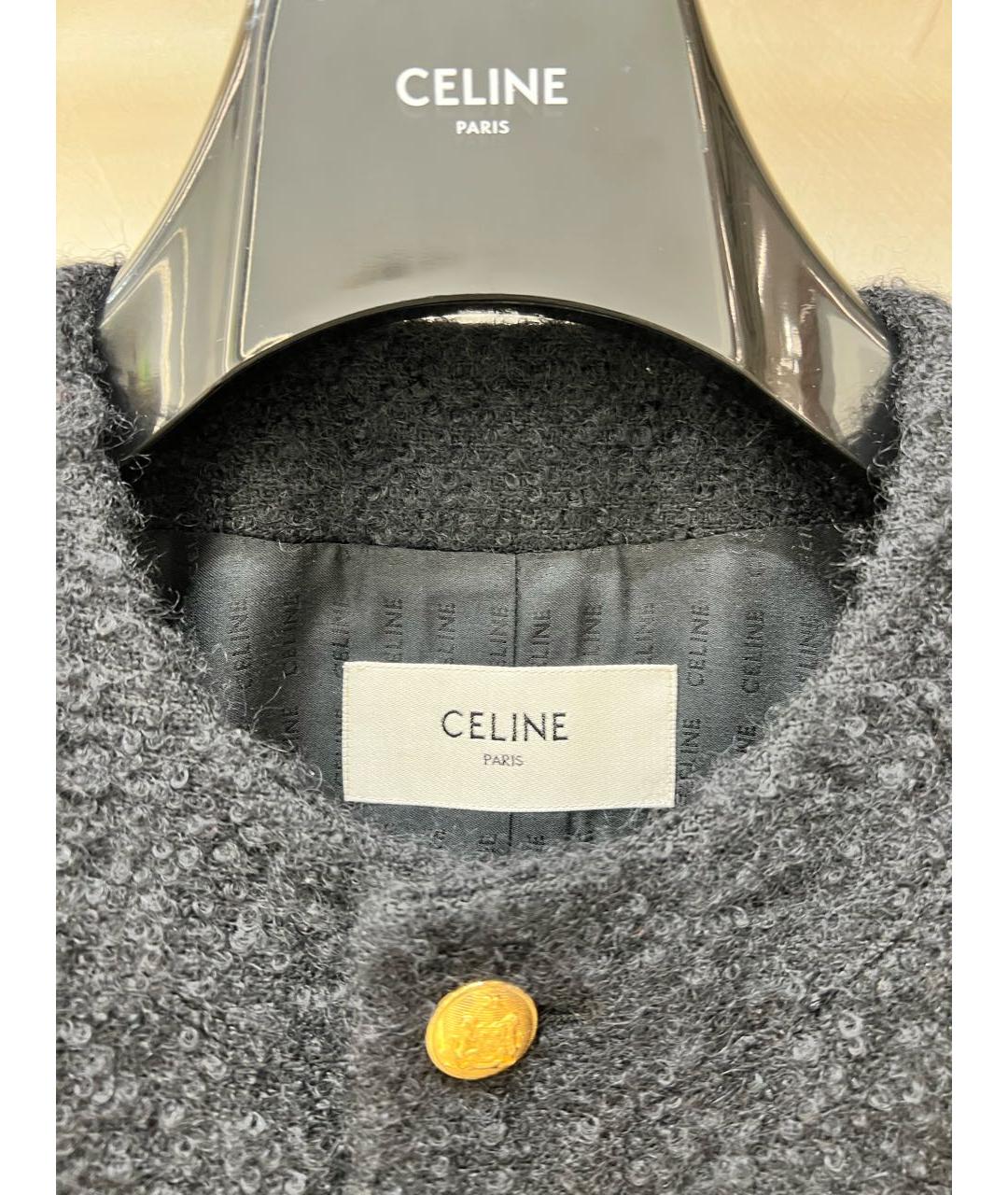 CELINE Черный шерстяной жакет/пиджак, фото 3