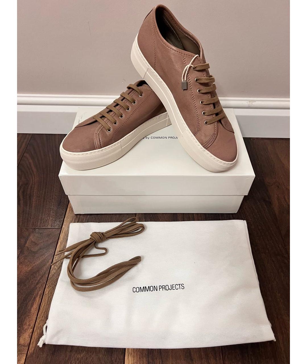 COMMON PROJECTS Бежевые кожаные кеды, фото 6
