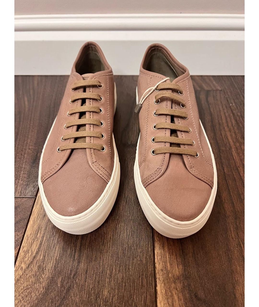 COMMON PROJECTS Бежевые кожаные кеды, фото 2