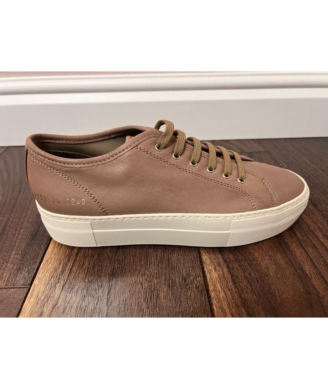 COMMON PROJECTS Бежевые кожаные кеды, фото 7