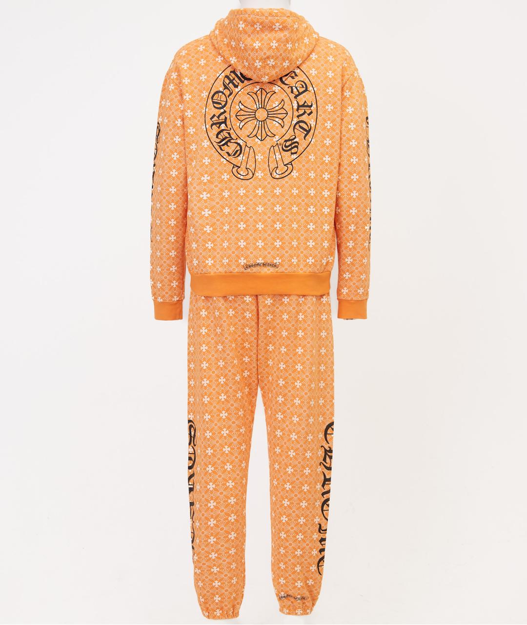 CHROME HEARTS Оранжевый хлопковый спортивный костюм, фото 2